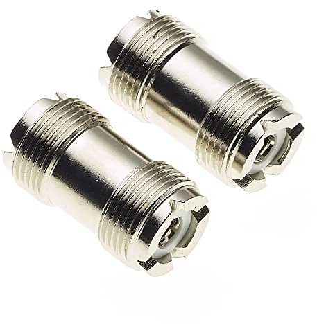 Doppelendige Buchsenstecker-Adapter - Ideal für CB-Funk, Analysator, Koaxialkabel-Verlängerungsadapter verbindet Zwei Kabel, um die Länge zu verlängern, Buchse-zu-Buchse-Stecker - 2 Stück