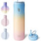 BOTTLE BOTTLE Bouteille d'eau isotherme de 710 ml avec couvercle à paille, poignée, en acier inoxydable à double paroi sous vide, anti-fuite, sans BPA, pour sport, voyage, gym, rose, jaune, bleu