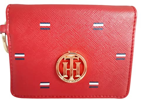 Tommy Hilfiger Geldbörse, Kartenhalter, Schlüsselanhänger, echtes Leder, Rot, rot, one size, Zeitgenössisch
