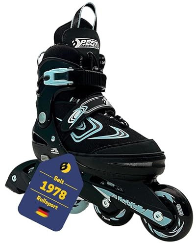 Best Sporting Inline Skates Kinder I Rollschuhe größenverstellbar I robuste Inliner für Jugendliche mit Bremse I schwarz/blau I Rollerskates Schuhe Kinder I Inliner mit 4 Rollen