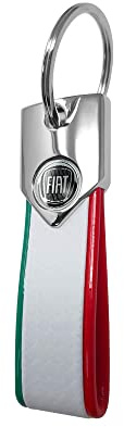 Fiat Porte-clés noir officiel Key Ring Carbon, blanc tricolore, Carbone blanc tricolore, Taglia unica