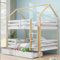KecDuey Etagenbett 90 X 200 cm,Kinderbett in Hausform mit Zwei große Schubladen Kiefernholz Hausbett ohne Matratze