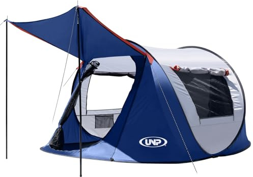 UNP Pop-up-Zelt für 3 Personen, Instant-Campingzelt mit 2 Türen für Strandcamping, Wandern und Reisen mit Tragetasche (Marineblau)