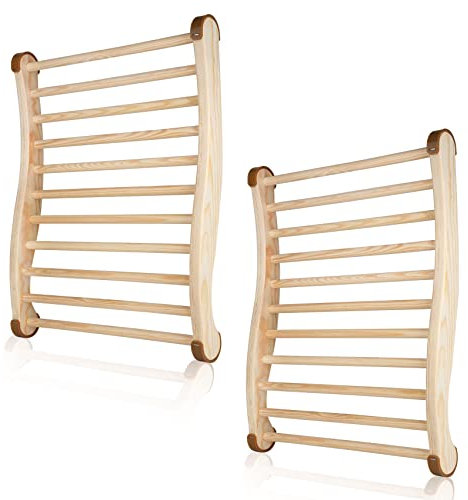 Beendou Sauna-Rückenlehne Zeder, Sauna-Zubehör für rutschfeste Sauna-Rückenlehne Infrarot und Fasssauna-Rückenlehne, ergonomisches Design (2 Stück)