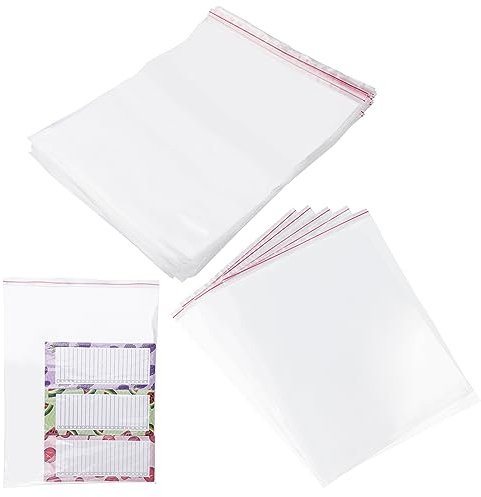 Mesybveo Lot de 60 Sachets Zip Transparent, 30x40cm Sachet Plastique, Sacs à Fermeture en Polyéthylène Réutilisable, Pochette Plastique Grande Capacité pour Toutes Sortes D'encas et Bijoux