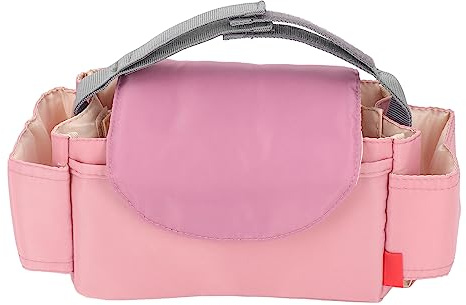 Wasserdichte Kinderwagentasche mit Mehreren Taschen, mit Großem Fassungsvermögen, Windel-Caddy, für Kinderwagen, Kinderbett, Wand (Rosa)