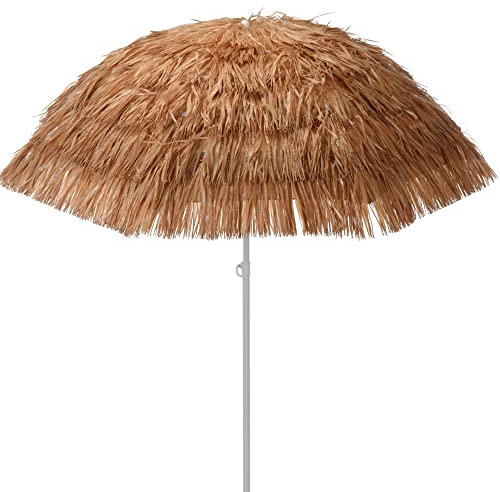 Wadiga Parasol à franges raphia diamètre 180cm
