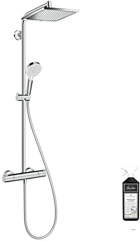 Colonne de douche thermostatique HANSGROHE Crometta E 240 EcoSmart chromée + nettoyant Briochin