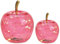 LED Deko Apfel Rosa 2er Set – Glas Äpfel mit Timer & LED Beleuchtung – 10 & 5 LEDs – Craquelé Optik – Batterie betrieben – Deko Licht für Weihnachten, Herbst & Wohnzimmer – Ø 12 & 9 cm (rosa)
