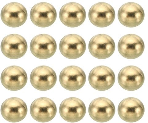 PATIKIL M5x0.8 Gewinde Hutmuttern Knopf 20 Pack Messing Kugel Lampe Dekoration Schraubkappen Mutter Abdeckmutter für Möbel Beleuchtung oder Basteln Projekt 10mm