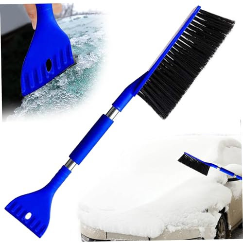 Auto -Schneebürste und Eiskratzer, 2 in 1 Schneebürste mit Eiskratzer, tragbarer Autoschaber Schneebürste für Auto Windschutzscheibe (blau)