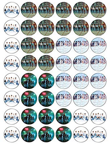 48 Muffin & Cupcake Aufleger vorgestanzt Fondant Kompatibel mit Bangtan Boys Nr. 1