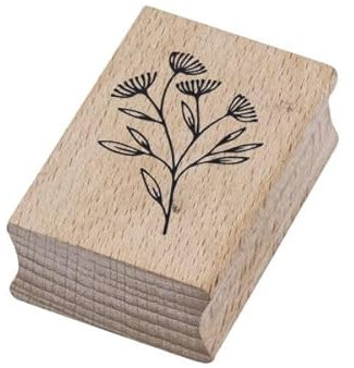 Artoz Stempel – Holzstempel – „Blume breeze“ – 50 x 35 mm – Motivstempel zum Kartenbasteln für Einladungen, Geburtstag, Grüße