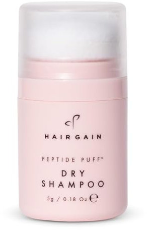 Hair Gain Peptide Puff Travel Size Mini Dry Shampoo for Hair Growth and Scalp Care | Vegan Non-Aerosol Natural and Benzene-Free | Suitable for All Hairstyles