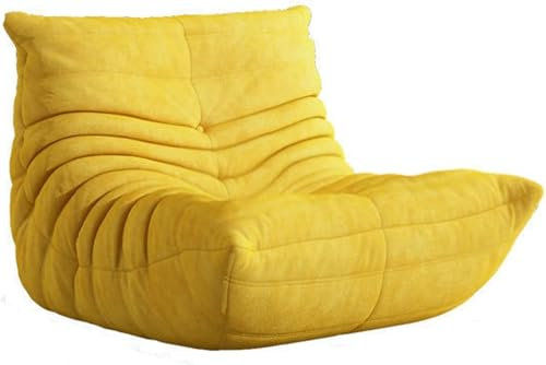 Lazy Floor Sofa-Sofas, Kaminsessel, Techno-Stoff-Lounge-Sessel, mit hochdichtem Schaumstoff gefüllter Sofa-Stuhl, großes Lazy BeanBag-Sofa ohne Armlehnen, Akzent-Couch in Orange-Ge