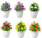 Luckwaii 6 Piezas Flores Artificiales en Maceta Plantas Mini Flores Plásticas Falsas Mini Plantas Artificiales Flores Artificiales Pequeñas en Maceta para la DecoracióN del JardíN de La Oficina