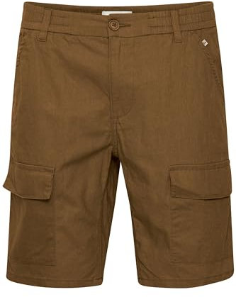 Blend Herren Cargoshorts aus Leinenmix Shorts Kurze Hose mit Eingrifftaschen Gürtelschlaufen Regular fit, Größe:XL, Farbe:Lemon Drop (120736)