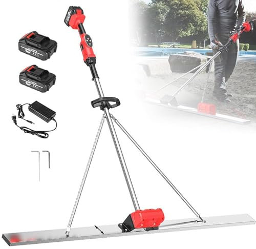 Kit vibrante per massetto in calcestruzzo aggiornato,strumento di finitura per calcestruzzo da 1,5m,massetto elettrico in calcestruzzo,strumento di finitura per massetto in calcestruzzo a 2batterie