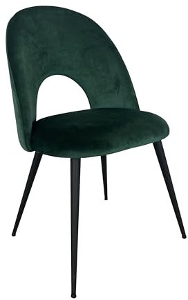 Mevsim Store Esszimmerstuhl Grün - Samt mit schwarzen Metallbeinen - gepolsterter moderner Stuhl für Wohnzimmer, Küche, Büro, Salon, Schminkstuhl, Balkon - rutschfest mit Samtbezug