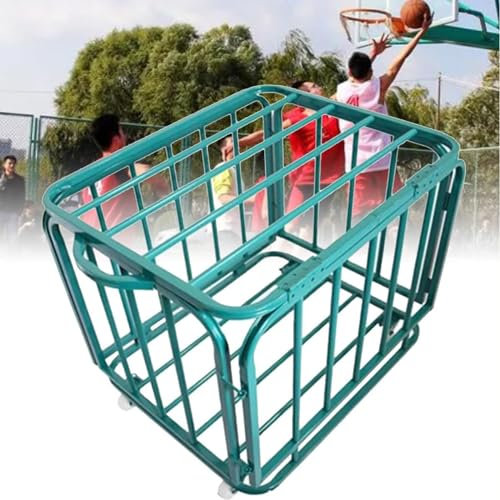 Storage Ball Cart Rolling Sports Ball Storage Cart,Sports Lockable Ball Storage Locker,Metal Ball Storage Bin,Stackable Ball Cage for Garage Storage Garage Organizer,90x70x70cm