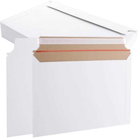 LDXDRU Versandtaschen aus Karton, A4-Größe, 323 x 229 mm, haftklebend, 250 g/m², Hardcover, 50 Stück