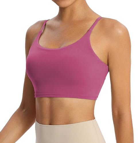 XDSP Reggiseno Sportivo Donna Top Sportivo Donna Sport Basic Top Reggiseno Sportivo con Spalline Sottili Reggiseno Yoga con Imbottiture Estraibili Reggiseni Sportivi Bandeau Comfort Comfy
