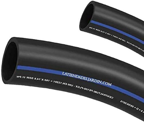 Suinga Tuberia agua potable 20mm 10 bar 50m | Tuberia 20 mm PE100 Alimentaria alta densidad | Tuberia Polietileno banda azul AENOR, negro