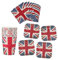 Smiffys Vintage Union Jack Tableware Set – 32 Napkins, 24 Square Plates & 24 Cups – British Themed Party Pack for VE Day 80th Anniversary, UK, Royal, Olympic, Eurovision and British Events