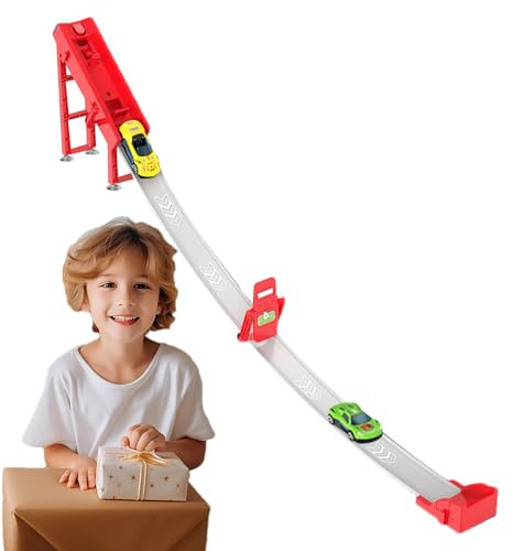 Rampe de voiture - Jouet de piste de course de voiture de 2 mini voitures, jouet de voiture éducatif | Rampe interactive amusante pour enfants, jouet de toboggan de voiture pour enfants