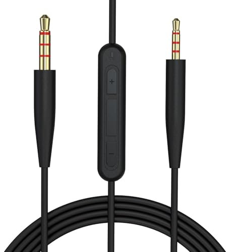 2,5mm auf 3,5mm Kopfhörer Audiokabel Klinkenkabel, Ersatz Bose Kopfhörer Audio Kabel mit Mikrofon und Lautstärkeregelung kompatibel mit Bose 700 Quietcomfort QC25 QC35 QC35II QC45 JBL & AKG Kopfhörer