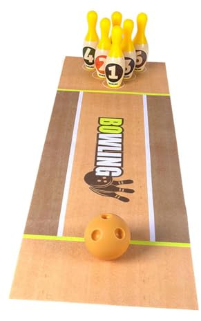 KiBcsLic Bowling Spielset für Kinder, Kegelspielzeug, Tragbare Bowlingbahn für Drinnen, Geeignet für 3 bis 12 Jahre
