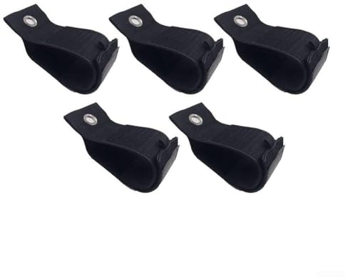 Robuste Aufbewahrungsgurte für LKW, Boot, Wohnmobil und Garage, schwarze Nylon-Kabelbinder mit rostbeständiger Metallöse, 38 mm x 260 mm, 5 Stück