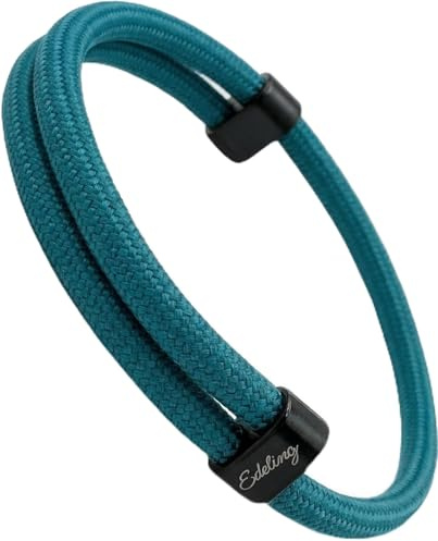 Paracord Armband Herren & Damen - Minimalistisch, Surfer, Outdoor & Segeltau Style - verstellbare Armbänder für Männer, Frauen, Pärchen, Jungs, Mädchen - Surferarmband, Stoff (türkis)