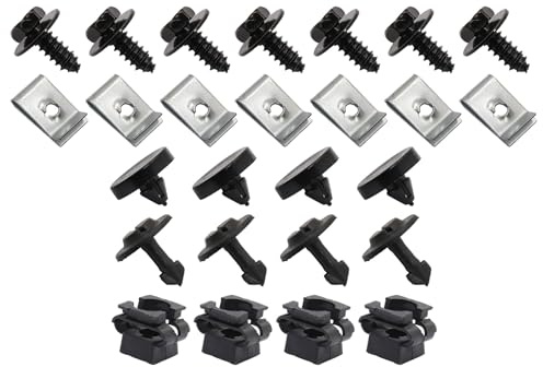 Callume 26x Clips Befestigungssatz Unterfahrschutz Kompatibel mit VW Passat 3B Kompatibel mit Audi A4 B5 B6 B7