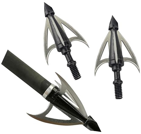 wolfman Schraubbare Jagdspitzen 100 Grain - Edelstahlspitzen für Compound- & Recurve-Bögen (12 Stück)