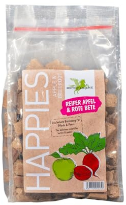 Bense & Eicke Happies Reifer Apfel - Rote Beete 1 kg - Pferdeleckerli als Belohnung, Pferdesnack fürs Training, mit Obst- und Gemüsestückchen - Made in Germany