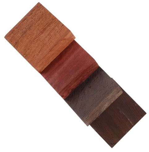 CLISPEED 4pcs Wood Turning Blanks Natural Wood Burmese Hardwood Zambian Blood Sandalwood DIY Craft Kit Unique Design for Small Projects