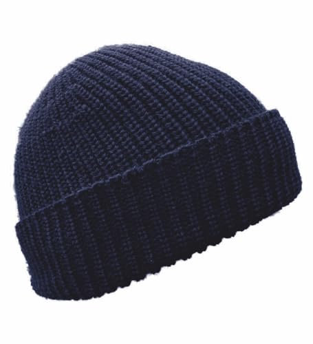 Blauer Peter - Strickmütze - Merino - Uni - 10 Farben, Farbe:Marine