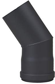 LANZZAS Pelletrohr Bogen 30° starr - Durchmesser 80 mm - Farbe: schwarz-metallic - inklusive Silikon-Dichtring