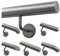 TIBU Handlauf Geländer Edelstahl Ø 42,4 mm - Länge 160 cm - Ende gerade Kappe und gewinkelte Halter - Rostfrei für Außen und Innen