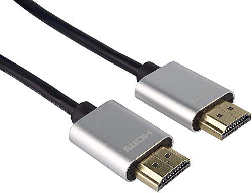 PremiumCord SLIM 4K High Speed HDMI Kabel + Ethernet Kabel 1 m, Video 4K 2160p, FULL HD 1080p, Deep Color, 3D, ARC, HDR, Dolby TrueHD, 10,2Gbps, vergoldete Anschlüsse, schwarz