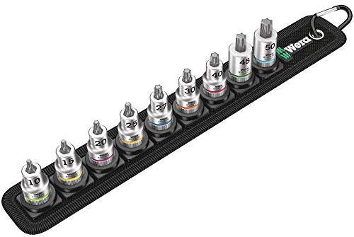 Wera 05003972001 Zyklop Torx HF Bitnüsse Belt B 3 mit Haltefunktion, 3/8“-Antrieb, 9-teilig
