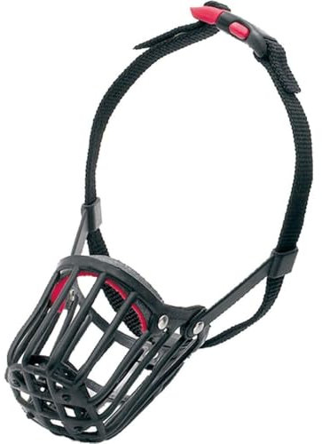 Maulkorb - maulkorb mittlere Hunde - M | A:6cm B:5cm C:10,5cm D:34-48cm - weiche Innenpolsterung - Flamingo Maulkorb Hund Silas