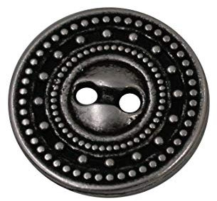 10 Stück 2 Loch silber mit schwarz Knöpfe aus Metall 11mm, 15mm, 18mm, oder 20mm (15mm)