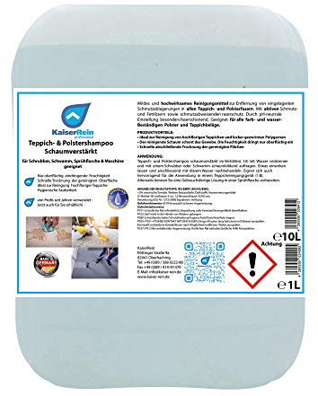 KaiserRein Teppichreiniger Polsterreiniger Textilreiniger flüssig Konzentrat 10 L bis zu 80 L gebrauchsfertige Lösung Schaum Auto Textil Spray