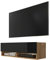 Selsey Wander - Mueble TV Suspendido/Mesa TV/Mueble para Salón (100 cm, sin LED, Roble Dorado/Negro Brillante)