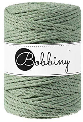 Bobbiny XXL Makramee Kordel 5mm 3-lagig (Eukalyptusgrün) 100m
