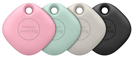 Samsung Galaxy SmartTag Lot de 4 localisateurs d'objets et de clés Bluetooth, portée de 120 m, Noir, Flocons d'avoine, Rose et Menthe (Version Britannique)