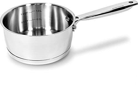 Moneta Accordo Casseruola 1 Manico, in Acciaio Inossidabile per Ogni Piano Cottura, 20 cm