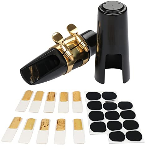 29 Pcs Alto Saxophone Mouthpiece Kit - Includes Metal Ligature 2.5 Reeds Cushions Pads and Plastic Cap